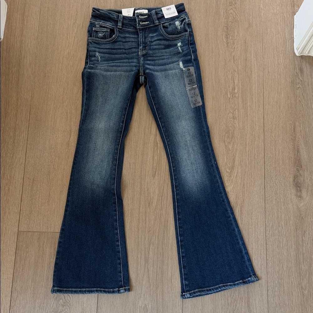 GIRLS BKE Dark Blue Flare Jeans
